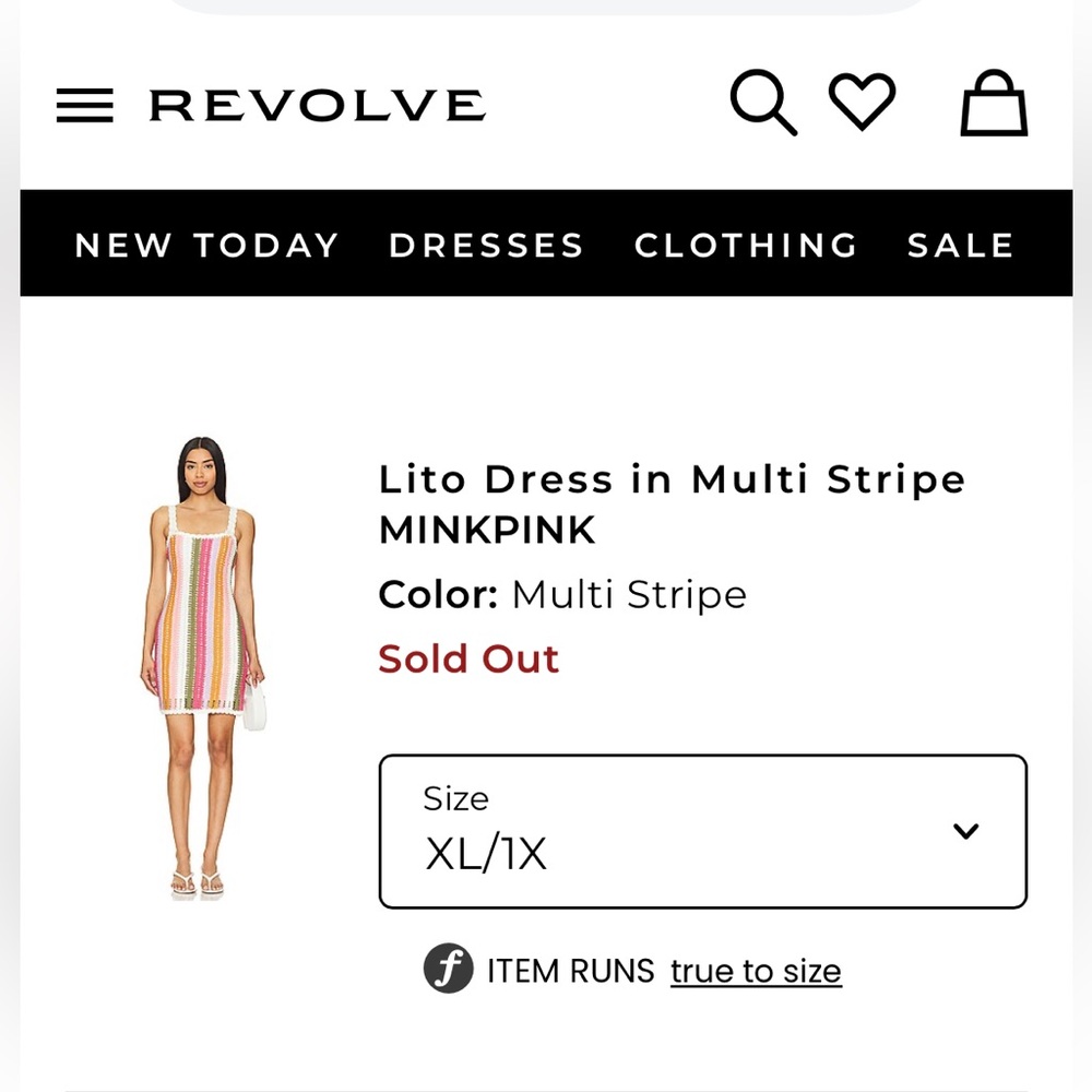 Minkpink Multicolor Striped Crochet Dress mini style Lito lined size XL NWT $159 - Picture 8 of 9